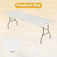 Vente en gros de mobilier d'extérieur Table de camping en plastique pour jardin Table pliante à chevalet en plastique HDPE portable blanche pour événements
