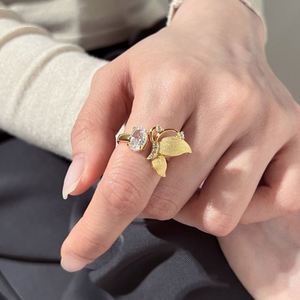 Dylam Elegance High Top Jewelry 925 <b>Silver</b> Egg Shape 5A Zirconia Fly Butterfly Open <b>Adjustable</b> Jewellery <b>Rings</b> for Women - Product Image 5