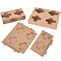 Impression personnalisée ajustable 1 2 3 4 Gobelet en papier de transport pour boisson chaude artisanale Porte-gobelet en papier kraft Café Thé Jus de fruit pour porte-gobelet