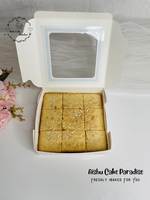 Biodegradable Material Disposabal Packaging with Bow Donut Pastry Macaron Box with Transparent PET Window