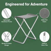 Tabouret de pêche pliable simple et moderne en aluminium, chaise pliante ultralégère mini pour le camping et l'extérieur