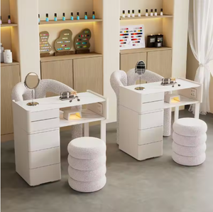 Mesa de Manicura Individual en Oferta, Juego de Mesa y Silla Profesional para Uñas con Aspiradora, Mesa de Manicura para Salón de Uñas - Product Image 1