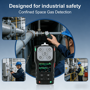 Detector de Gás Portátil 5 em 1 com Bomba de Sucção e Sensores de Gás Configuráveis para Segurança Industrial - Product Image 5