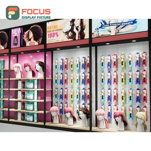 Présentoir à perruques moderne autoportant à plusieurs niveaux grande capacité pour magasin de perruques - Product Image 5