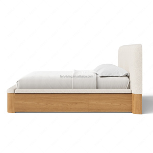 FERLY Solid Oak King <strong>Size</strong> <strong>Bed</strong> <strong>Frame</strong> with Storage Drawers Luxury Velvet Upholstered Headboard Bedroom Furniture Custom Home Hotel - Product Image 5