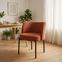 Chaise de salle à manger rembourrée moderne et durable avec dossier incurvé doux et support solide pour appartement et atelier