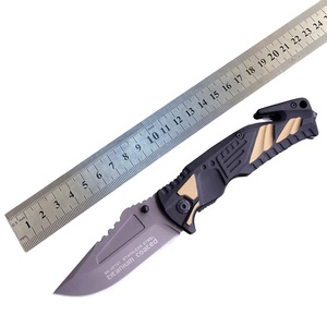 Couteau pliant spécial pêche F89 21cm avec lame en titane gris et manche en aluminium pour pêcheurs et angliciens - Vente en gros petites commandes - Product Image 4