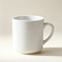 Mug en céramique blanc minimaliste, finition brillante et lisse, poignée confortable en forme de C, durable, écologique, personnalisable avec logo, cadeau pour les fêtes