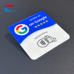 Carte NFC personnalisée pour avis <span class=keywords><strong>Google</strong></span>, en acrylique de 1 mm d'épaisseur, pour avis <span class=keywords><strong>Google</strong></span>, évaluation de l'entreprise, outil de marketing sans contact - Product Image 1