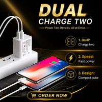 Adaptador de Corriente PD Superrápido de 25W Shenzhen Lvxiangyuan, Cargador de Pared de Viaje con Puertos Duales USB-C y USB-A, Certificaciones UL, CUL, FCC, DOE Nivel VI, NRCAN
