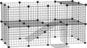 Gabbia Pieghevole in Metallo per Gatti e Furetti con Vassoio in Plastica per Piccoli Animali Uso Interno Combinazione Libera Fai-da-Te - Product Image 4