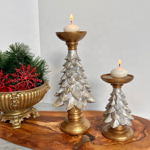 Portacandele Natalizio in Resina a Forma di Albero, <span class=keywords><strong>Candelabri</strong></span> Vintage per Soggiorno e Cucina, Regalo Festivo - Product Image 5