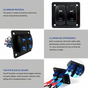 Marine Trimmklappen-Wippschalter-Panel 12V 20A Boots-Trimm-Kippschalter 7-polig 3-Stufen (EIN)-Aus-(EIN) 2-fach Ankerwinden-Schaltpanel - Product Image 3