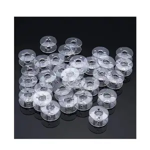 50Pcs Popular Empty Bobbin Transparent Plastic Sewing Machine Bobbins Spools for Home Sewing Machine Thread Spool Supplies