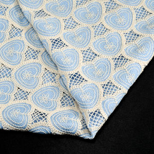 Tissu en dentelle jacquard en maille <span class=keywords><strong>crochet</strong></span>ée soluble dans l'eau en coton/polyester pour robes de plage et élégantes pour filles - Product Image 5