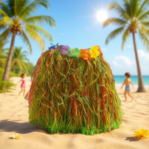 Mini-jupe en herbe Fiesta Girls de 40 cm, amusante et festive avec décoration florale pour enfants - Product Image 3