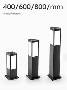 Solar <b>LED</b> Lawn <b>Light</b> with Motion <b>Sensor</b> 400/600/800mm Black Aluminum IP65 Water-Resistant Garden Lamp Post 5-Year Warranty - Product Image 1