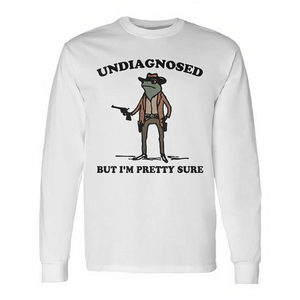 Camiseta de manga larga Cowboy Frog: Sin diagnosticar, pero me parece que sí, soy un sapo vaquero. - Product Image 2