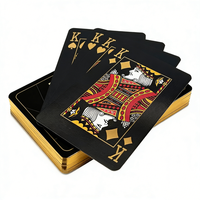 Cartes à Jouer Personnalisées en Gros avec Logo, Papier Noir de Haute Qualité 310gsm, Vernissage Brillant, Impression Recto-Verso, Boîte à Rabat