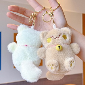 2025 nouveau dessin animé mignon jouet poupée petit chat sac suspendu décoration poupée cadeau en gros en peluche chat chanceux porte-clés prêt à expédier - Product Image 1