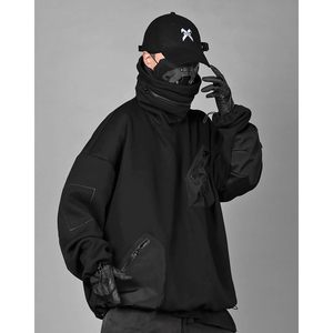 Sweat-shirt à capuche à col haut pour homme FOXA avec poche, manches régulières, tricoté, streetwear - Product Image 2