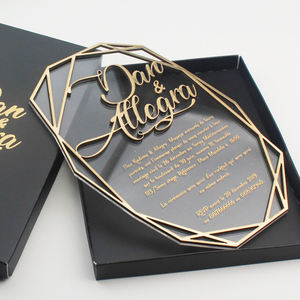 2021个性化创意塑料婚礼请柬清晰几何亚克力婚礼邀请卡 - Product Image 4