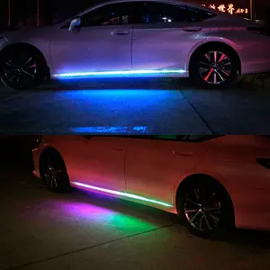 12v רכב דלת אזהרת אור Suppliers-12V רכב underglow led אורות דלת בברכה אורות RGB פלאש פתוח אזהרת מנורת שלט רחוק פנים אווירה רצועת אור