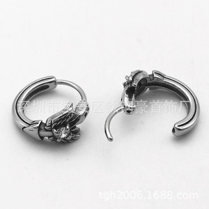 yunnique <b>Wings</b> Shape Titanium Steel Hoop <b>Earrings</b> With Diamond Prong Setting Daily Wear Jewelry - Product Image 3