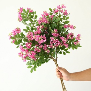Flor Artificial Clásica de Tallo Único con 3 Ramas de Seda (Michelia/<span class=keywords><strong>Jacaranda</strong></span>/Crape Myrtle) para Boda con Aspecto de Alta Gama - Product Image 4