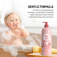 Shampooing Enfant Marque Blanche 3-en-1 : Gel Douche Moussant, Après-Shampooing et Lavant Corporel à la Calendula, Bain Moussant pour Enfants, Lavage Capillaire OEM