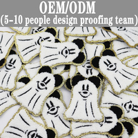 Patchs thermocollants en chenille de dessin animé Minnie pour Halloween, en gros et en stock