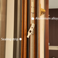 Ventana de madera revestida de aluminio moderna, ventanas de seguridad de inclinación y giro para el hogar