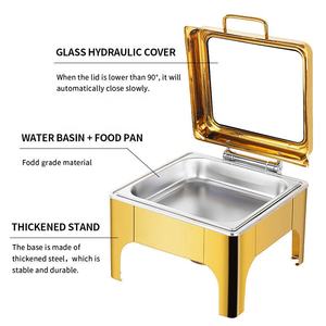 Chauffe-Plats Professionnel en Acier Inoxydable avec Couvercles, Bacs et Supports à Combustible, Réchauds de Buffet pour Fêtes et Mariages - Product Image 2