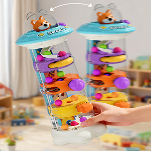 MILI <span class=keywords><strong>Tour</strong></span> de lancement UFO 6 en 1, jouet labyrinthe à billes en plastique pour bébé, jouet éducatif sensoriel pour l'apprentissage précoce - Product Image 2