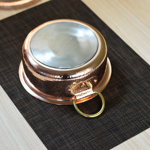 Couvercle de casserole en <span class=keywords><strong>cuivre</strong></span> martelé, épaissi, fait à la main, compatible avec les plaques à induction, pour un usage domestique ou dans les petits restaurants - Product Image 4