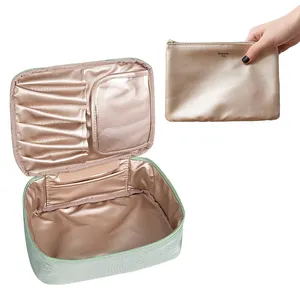 ナイロン生地アンチリンクル防水ポータブル化粧品バッグバニティバッグ女性用BSCIファクトリー