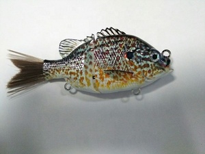2 sections en métal articulé 3D yeux queue de cheveux corps de leurre dur Bluegill Sunfish Gliding Swimbait Bass Fishing Lures Glide Bait - Product Image 5