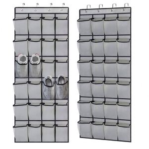 Organiseurs de chaussures à suspendre sur la porte, 24 poches en filet, support de rangement pour chaussures en grille - Product Image 1