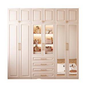 אירופאי מודרני אור מודרני רב שכבתי לוח חדר שינה סלון ארון ארון עם דלתות mdf דלתות - Product Image 1