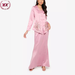 New Embroidery Pink Dress Wholesale Baju Kurung Malaysia Modern 2023 <strong>Model</strong> Baju Kebaya Muslim Modern Photo - Product Image 4