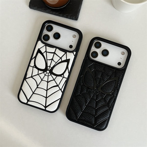 Custodia per iPhone in similpelle <span class=keywords><strong>Spider</strong></span>-<span class=keywords><strong>Man</strong></span> per iPhone 17 15 13 Pro Max 16 Pro Max, colore argento, protezione anti-caduta Promax - Product Image 2