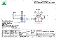 Connecteur coaxial RF mâle SMA à bride 4 trous, 50 ohms, standard, droit, type à souder, DC-6 GHz