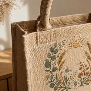 Bolsa de Compras de Lino Personalizada, Hecha a Mano, para Regalos de Boda, Recuerdos para Invitados, Regalos para Damas de Honor - Product Image 5