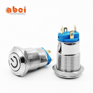 ABEI Diameter 12mm 16mm <span class=keywords><strong>on</strong></span> <span class=keywords><strong>off</strong></span> untuk lampu daya Led 5V <span class=keywords><strong>12V</strong></span> 110V tahan air Reset/menempel daya logam tombol tekan harga - Product Image 4