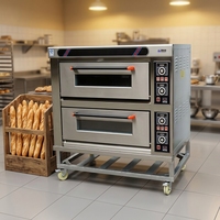 Four à pâtisserie électrique à 2 niveaux avec commande par bouton facile à utiliser, pour la cuisson de biscuits, de pain, de poisson, destiné à l'industrie de la restauration