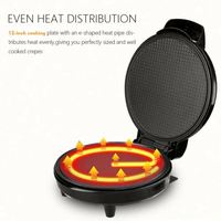 Mini Crêpière Électrique Portable en Acier Inoxydable et Fonte Antiadhésive avec Thermostat Automatique pour Crêpes Françaises et Belges, Idéale pour Hôtels et Usage Domestique