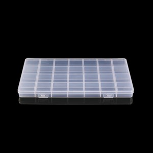 Caja de almacenamiento de plástico transparente con 24 compartimentos y tapa para organizadores de joyas, estuche de almacenamiento de piezas de escritorio - Product Image 5