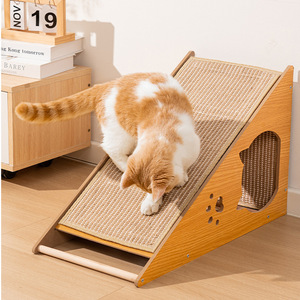 Triangular Wooden Scratcher Bed Claw-Sharpening Toy Vertical Climbing <b>Frame</b> Scratch Post - Product Image 1