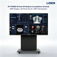 Écran de diagnostic professionnel Lisen de 98 pouces, écran tactile, liaison optique, rétroéclairage LED, haut-parleur intégré, interface DP, moniteur