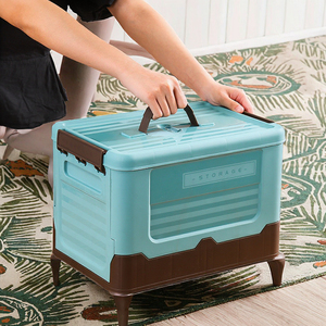 Caja de almacenamiento plegable Plegable ligera a prueba de polvo organizador PP inyección plástico ahorro de espacio apilable para ropa juguetes - Product Image 3